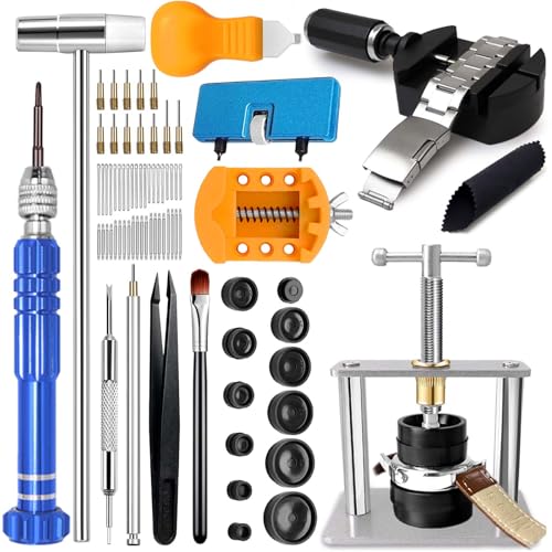 Watch Repair Kit, GLDCAPA Watch Press Tool Set, Watch Battery Replacement Tool Kit, Watch Link Removal Kit, Watch Case Opener, Watch Band Replacement Tool, Watch Repair Screwdriver, Tweezers
