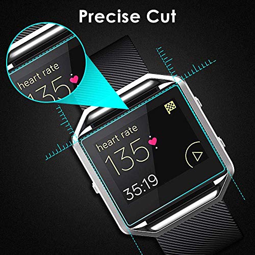 CAVN 3 Pack Screen Protector Compatible with Fitbit Blaze, Tempered Glass Waterproof Screen Cover Saver [Crystal Clear] [Anti-Scratch] [No-Bubble] - Thumbnail 2
