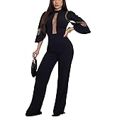 Sunlips Formal Jumpsuit for Women Dressy Elegant Long Straight Pants Jumpsuits for Party Club with Zipper