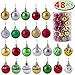 48ct 40mm Luxury Shatterproof Multi-Color Christmas Ball Ornaments Set for Christmas Holiday Tree Decorations