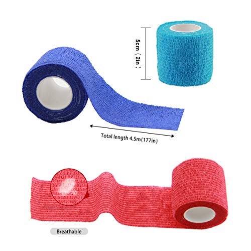 AUPCON Self Adhesive Bandage Wrap Vet Wrap Cohesive Bandages Bulk Dogs Self Adherent Wrap Non-Woven for Pet Animals & Ankle Sprains & Swelling Supply FDA Approved 6 Rolls 2 Inch - Thumbnail 5