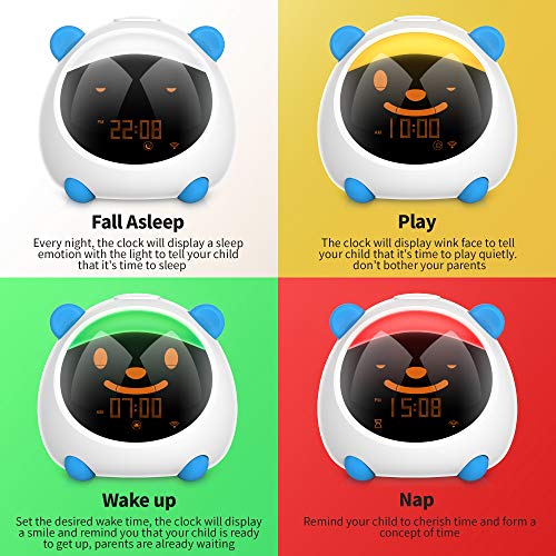 Smart Kids Alarm Clock, Children Toddlers Alarm Clock, Sleep Trainer Clock, Nap Timer, Night