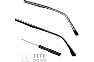 FOMIYES Metal Glasses Arm Replacement, Eyeglasses Legs Repair Parts with Screws for Sunglasses Black