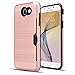 AnoKe Galaxy J7 V Case, Galaxy J7 Sky Pro / J7 Perx /J7 Prime/ J7 Halo Case with HD Screen Protector, [Card Slots Holder] Kickstand Plastic TPU Hybrid Wallet Case for Samsung J7 2017 KC2 Rose Gold