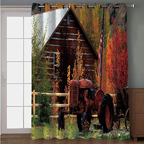 Iprint Blackout Patio Door Curtain Fall Rustic Cabin With Rusty