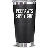 Yanashop88 Peepaw's Sippy Cup Travel Mug Tumbler - Peepaw Tumbler - Funny Father's Day Birthday Christmas Gifts For Peepaw - New Peepaw Tumbler - Gifts From Son Daughter, Black, 20oz