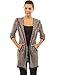 PattyBoutik Women's Trim Hoodie Marled Yarn Cardigan