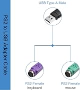 Xiatiaosann PS2 to USB Adapter Keyboard Mouse Converter 2 PCS 2 in 1 view 2