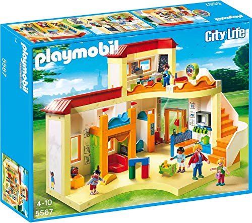 PLAYMOBIL City Life 5567 Kita Sunshine mit beschriftbarer Tafel und Uhr mit verstellbaren Zeigern, ab 4 Jahren [Exklusiv…