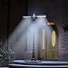 ECHTPower Solar Lights Outdoor, Aluminum Wall Sconces with Mounting Pole, Radar Motion Sensor and Remote Control, 70 LEDs Waterproof Security Lighting for Barn Porch Garage