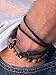 Dark Brown Maritime Rope Bracelet in Leather for Men by Moskus - Durable Wristband with Anchor and Text Tenacity - Comes in a Nice Box