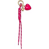 TOVABA Heart Bag Charms for Backpacks Knot Rope Keychains Cute Heart Keychain Vintage Pink Keychains Purse Charms for Handbags Tote Bags Women Accessories