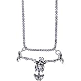 BOOZIQ Skull Necklaces for Women Punk Rock Skull Spider Pendant Necklace Halloween Gothic Necklace Witch Jewelry Halloween Prom Jewelry Accessories