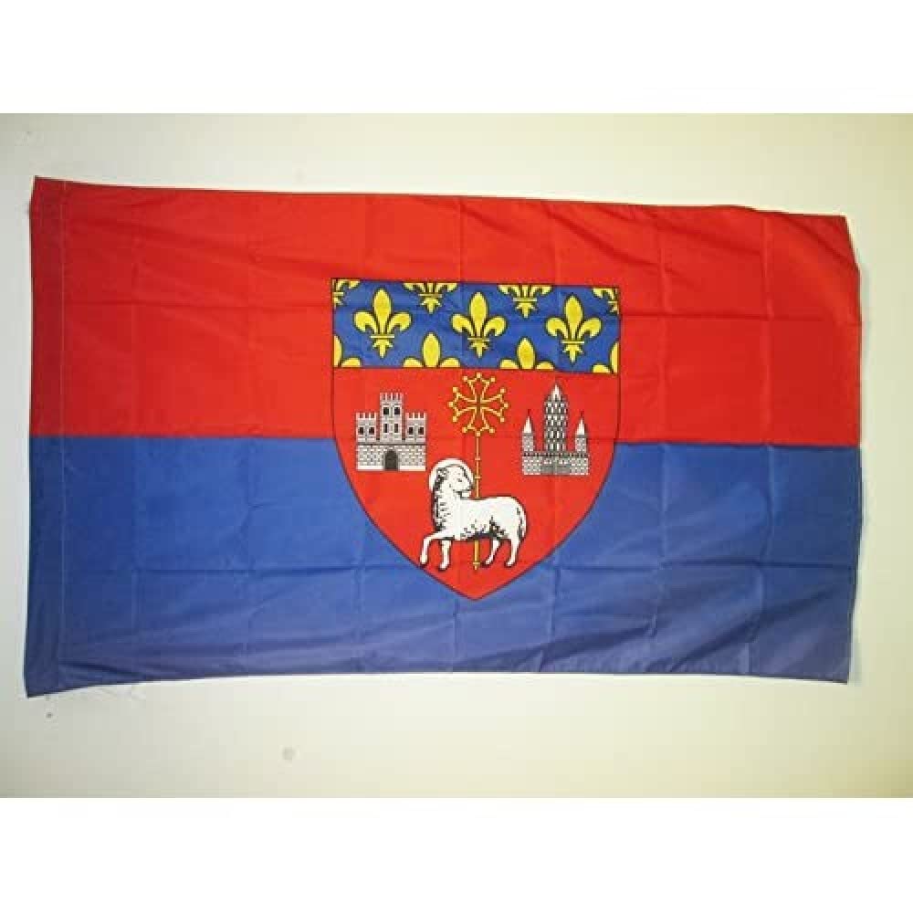 AZ FLAG - City of Toulouse Flag - 3x5 Ft - Toulouse Banner with Sleeve - 100% Polyester - Fade Resistant - Vivid Colors - 3' x 5' Feet - 150x90 Cm