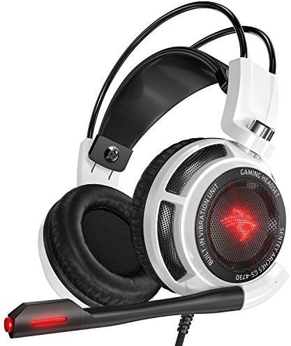 Sentey GS-4731 Virtual 7.1 USB DAC Arches with Vibration Intelligent 4d Extreme Bass Gaming Headphone with in-line Control - White