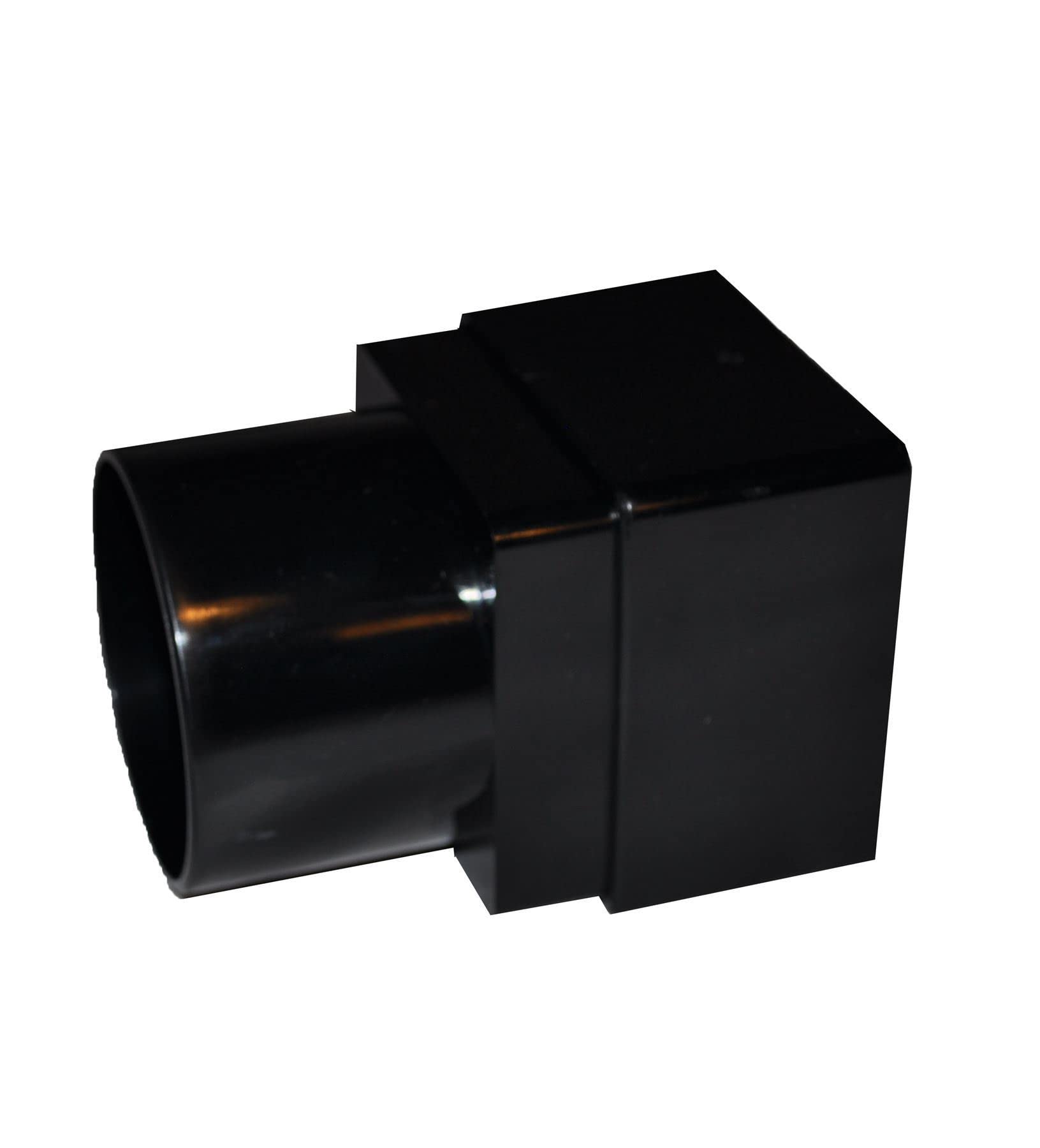 Square to Round Downpipe Adapter - Black