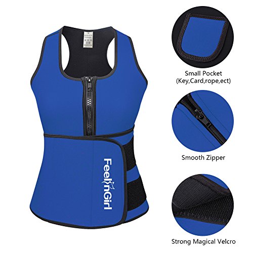 image for FeelinGirl Plus Size Sauna Sweat Neoprene Waist Trainer Vest with Adju