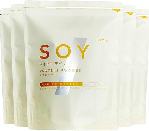 Amazon Nichie 大豆プロテイン Soy 砂糖不使用 アメリカ産 プレーン 5kg 1kg 5袋 ニチエー Nichie ソイ プロテイン