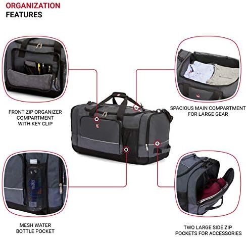 SWISSGEAR 28" Duffel Bag | Gym Bag | Travel Duffle Bags | Men's and Women's - Charcoal 3 SWISSGEAR 28" Duffel Bag | Gym Bag | Travel Duffle Bags | Men's and Women's - Charcoal