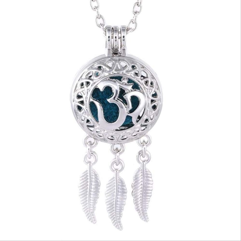 XJJJ Pendant Angel Stainless Steel Metal Aromatherapy Essential Oil Diffuser Pendant Necklace Fashion Jewelry Gift Silver