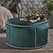 Christopher Knight Home Jaewon Studded Velvet Ottoman, Teal / Black