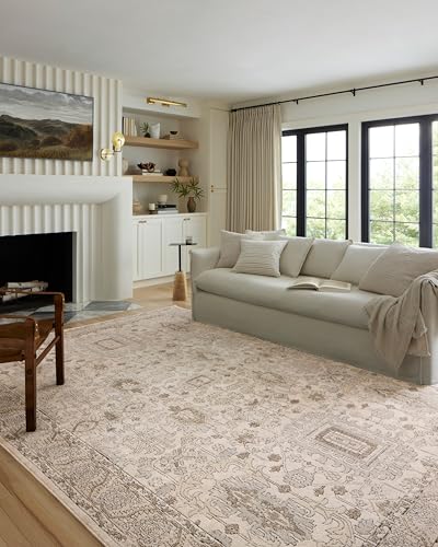 Loloi II Teagan Collection TEA-03 Ivory/Sand 3'-4" x 5'-7", .25" Thick, Accent…
