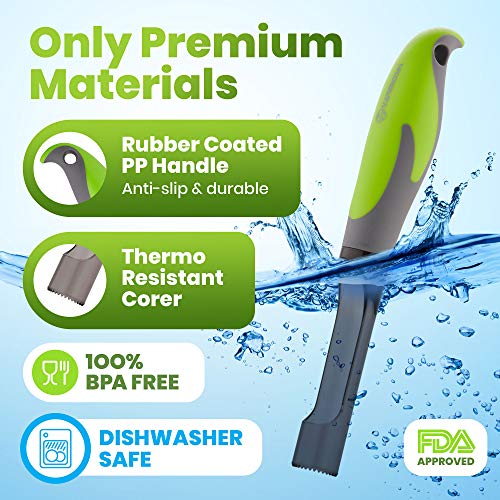 Yarmoshi Apple Corer, PP Clear Blade. Perfect for Coring Pears and Other Fruits and Vegetables. Ergonomic Penguin Handle with Non-Slip Rubber Coating for Easy Grip. Dishwasher Safe - Thumbnail 2