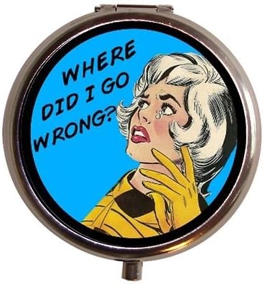 Where Did I Go Wrong Retro Comic Woman Pill Box Case