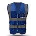 Hivizi Blue Safety Vest Reflective With Pockets And Zipper|High Visibility Mesh vest For Men And Women |Blue Vests With Reflective Tape