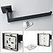 Alise Bathroom Towel Ring Towel Bar Towel Holder Rack Wall Mount with Screws or Superglue,GS7010-B SUS304 Stainless Steel Matte Black