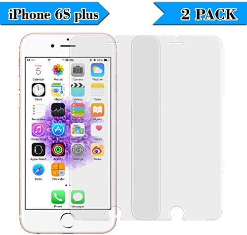 iPhone 6S Plus Glass Screen Protector, [2 Pack] Zaneeta® 9H HD Premium Tempered Glass for iPhone6s/ 6 Plus [5.5 inch ONLY], 0.26mm Thickness, 99.9% Light Transparency