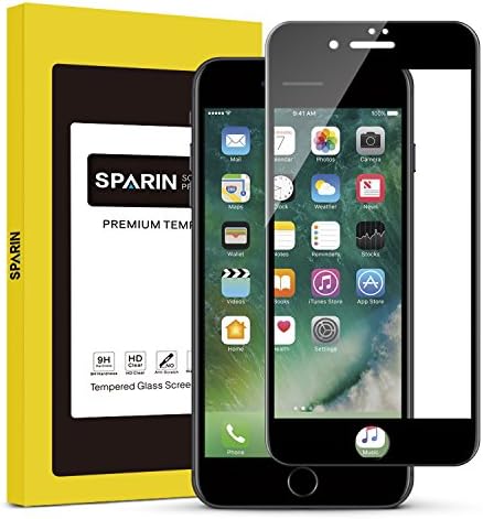 SPARIN iPhone 7 Plus 3D Screen Protector, Edge to Edge Curved Tempered Glass Screen Protector for iPhone 7 Plus with [Scratch Proof] [Ultra Clear], Black