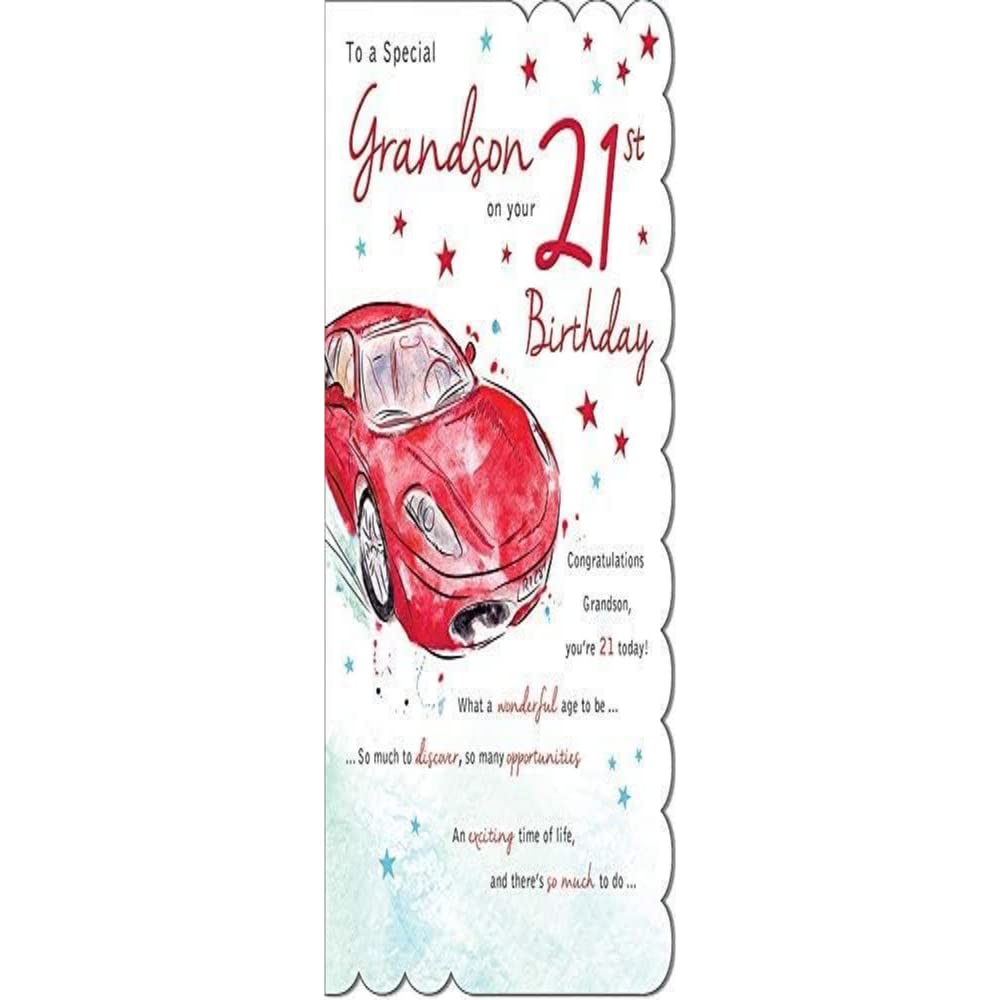 Piccadilly Greetings Piccadilly Greetings, Traditional Milestone Age Birthday Card Age 21 Grandson - 9 x 6 inches, white