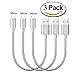 AOSOK Micro USB Cable, 3Pack 1ft(30cm) Premium Short Nylon Braided High Speed [Fast Charger] Android Charger Cables for Galaxy S7/S6/S5,Note 5/4/3,HTC,LG,Nexus Sony and more (Grey)