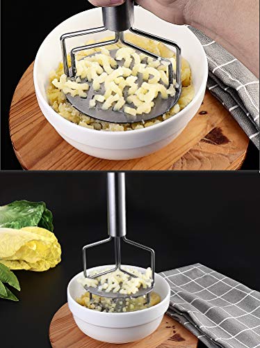 Dual-Press Potato Masher, Stainless Steel Potato Ricer Press, Premium Heavy Masher Ricer Tool for Mashing Baby Food, Vegetable, Fruits and Kitchen Baking - Thumbnail 6