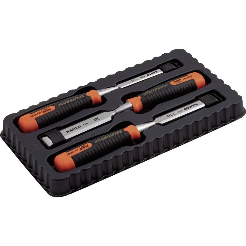 Bahco 434-S3-Eur B/E Chisel set (3), Silver/Black/Orange