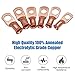 40pcs UL Listed Copper Wire Lugs, 6 Types Heavy Duty Wire Lugs Battery Cable Closed Ends Bare Copper Eyelets Tubular Ring Terminal Connectors Assortment Kit