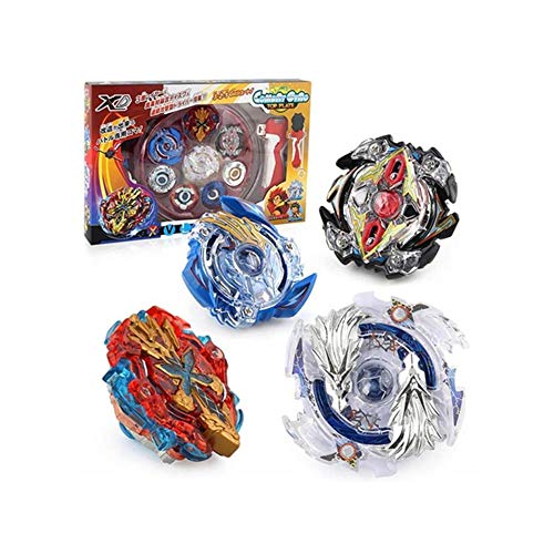 Battling Tops Game Battle Burst Tops Blade Blade Toys for Kids Gyro Metal Fusion , 4X High Performance Tops Attack Set with Launcher and Grip Starter Grip , Stadium Arena (Random Color)