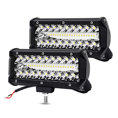 7 Inch LED Light Bar LED Pods YITAMOTOR 2PCS 240W Spot Flood Combo Light 32000LM Waterproof LED Work Light Off Road Driving Fog Lamps for Jeep Truck Tractor Pickup Boat UTV ATV