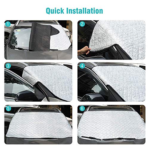 Four Heart Car Window Shade - Car Window Sunshades, Car Sun Shade, Rear Window Sun Shade, Universal Car Rear Front Window Sunshade for Baby Kids and Pets, Fit Most Small & Medium Car(147 * 100CM)