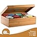 Bambüsi 8-Compartment Tea Storage Box | Crafted of 100% Natural Bamboo (Hinged Lid)