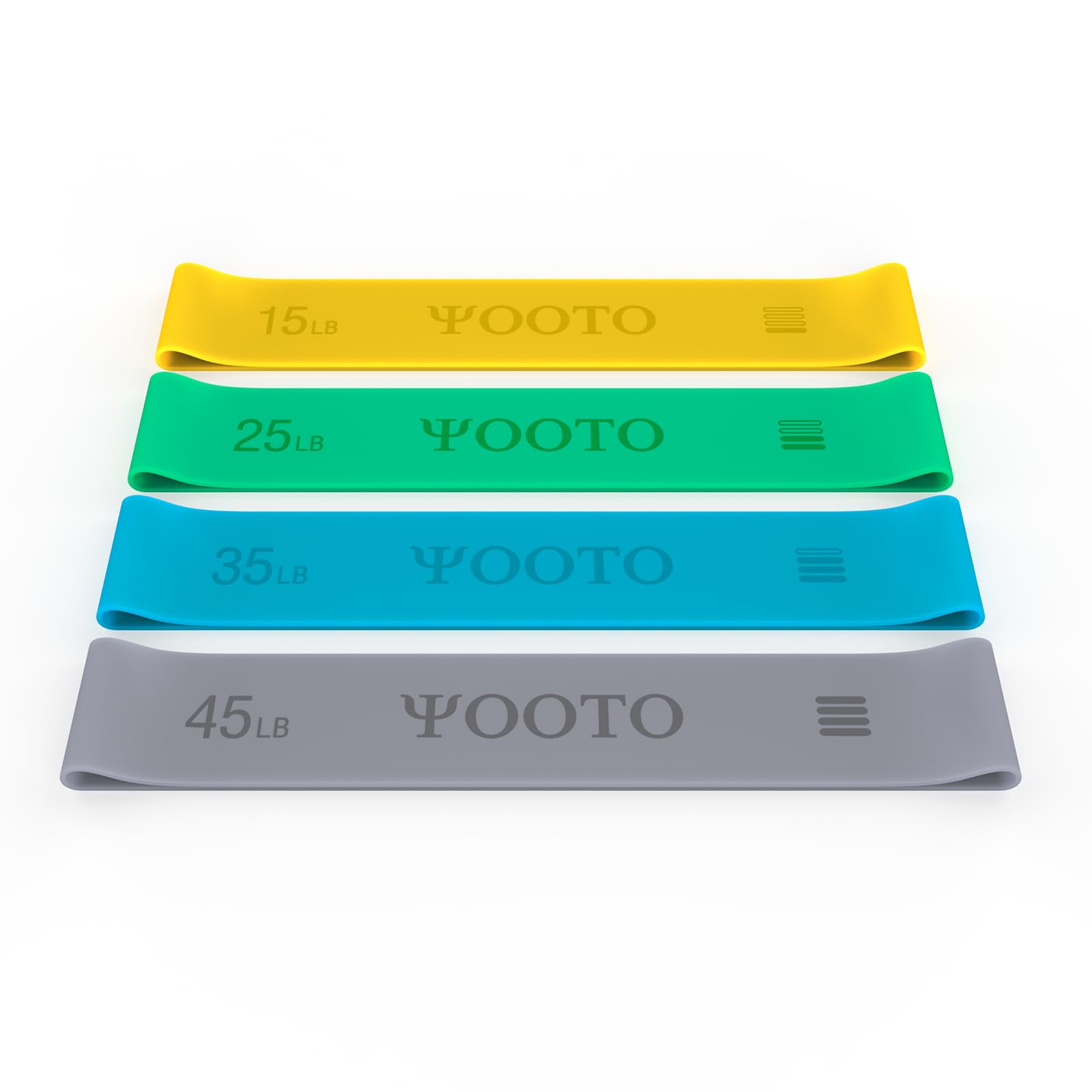 Resistance Bands, Upgraded Silicone Exercise Bands, 4 Levels Resistance Bands Set for Fitness, Yoga, Pilates