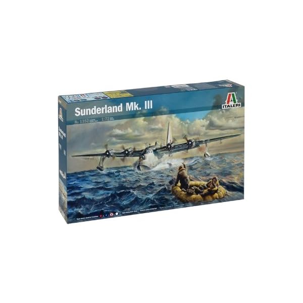Italeri â Sunderland MK. III â Wasserflugzeug Modellbausatz, MaÃstab 1:72, Zweiter Weltkrieg Flugboot, 36 cm lang