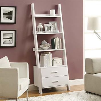 Amazon Com Pemberly Row 4 Shelf Ladder Bookcase In White Kitchen