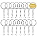 JEWMAY 100Pcs Split Key Chain Rings with Chain and Jump Rings Bulk for Crafts Supplies 1 Inch - Silver Color