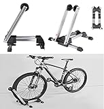 Reliancer Sports Foldable Alloy Bicycle Storage Stand Bike Floor Parking Rack Wheel Holder Fit 20