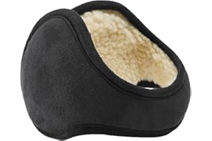 Caistre Winter Warm Outdoor Earmuffs, Foldable Ear Warmers Knit Furry Fleece Ear Muffs for Women Men