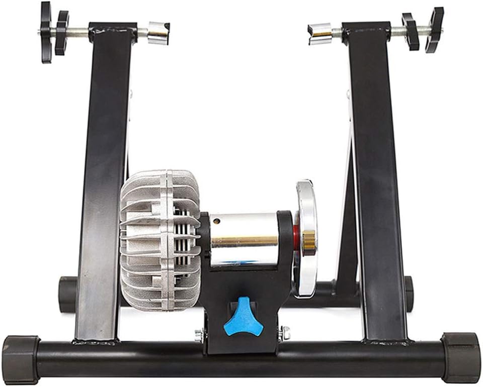 Bike Trainer Portable Fluid Bike Trainer Stand Foldable Cycling Trainer with Fluid Flywheel Fit 26-29 inch, 700C Mountain & Road Bicycle Quiet Real Road Feel Stationary Exercise for Road & Mountain Bi