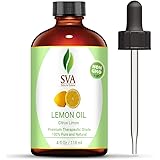 SVA 100% Pure Cold Pressed Lemon Essential Oil 4 OZ (118 ML) Virgin/Unrefined For Hair care, Skin care, Aromatherapy