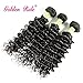 Golden Rule Hair 3 Bundles Virgin Brazilian Hair Deep Wave Human Hair Extensions Unprocessed Human Hair Weave Natural Color Can Be Dyed and Bleached (12 14 16)